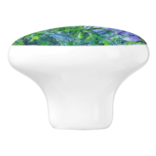 Claude Monet "Iris mauves" Keramikknauf (Seitenansicht)