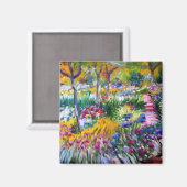 Claude Monet: Irisgarten von Giverny Magnet (Vorderseite/Rückseite)