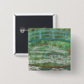 Claude Monet Japanese Footbridge. Impressionismus Button (Vorne & Hinten)