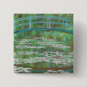 Claude Monet Japanese Footbridge. Impressionismus Button