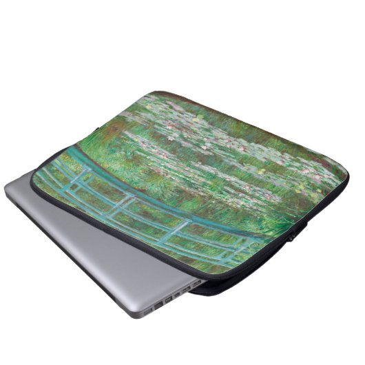 Claude Monet Japanese Footbridge. Impressionismus Laptopschutzhülle (Vorne Knopf)