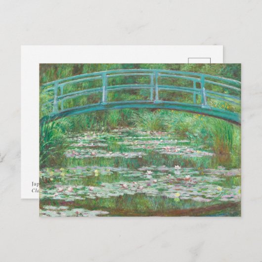 Claude Monet Japanese Footbridge. Impressionismus Postkarte (Vorne/Hinten)