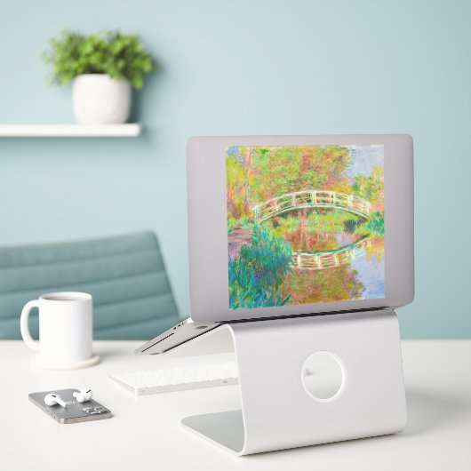 Claude Monet - Japanische Brücke, Giverny Aufkleber (Laptop auf Schreibtisch)