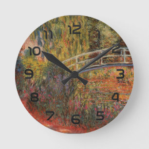 Claude Monet Japanische Brücke Giverny Kunst Runde Wanduhr