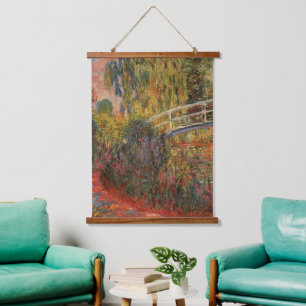 Claude Monet Japanische Brücke Giverny Kunst Wandteppich Mit Holzrahmen
