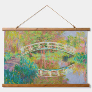 Claude Monet - Japanische Brücke, Giverny Wandteppich Mit Holzrahmen