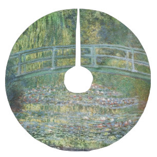 Claude Monet Japanische Brücke Seerosen Kunst Polyester Weihnachtsbaumdecke