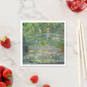 Claude Monet Japanische Brücke Seerosen Kunst Serviette