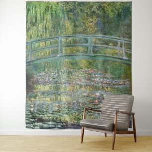 Claude Monet Japanische Brücke Seerosen Kunst Wandteppich