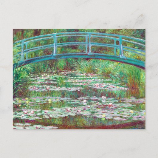 Claude Monet Japanische Fußbrücke Farbe Postkarte (Vorderseite)