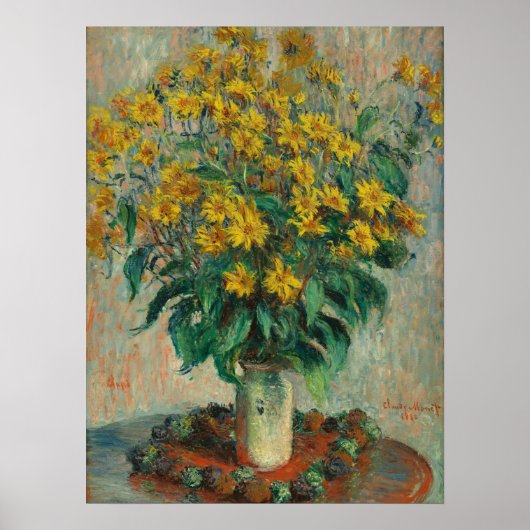 Claude Monet Jerusalem Artichoke Blume Alte Kunst Poster (Vorne)