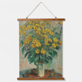 Claude Monet Jerusalem Artichoke Blume Alte Kunst Wandteppich Mit Holzrahmen (Vorderseite)