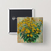 Claude Monet - Jerusalem-Artischockenblüten Button (Vorne & Hinten)