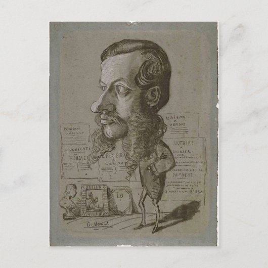 Claude Monet Karikatur von L?on Manchon c. 1855-18 Postkarte (Vorderseite)