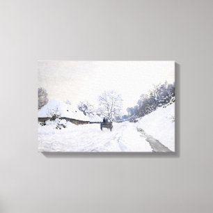 Claude Monet - Karren auf der verschneiten Straße Leinwanddruck