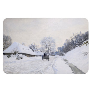 Claude Monet - Karren auf der verschneiten Straße Magnet