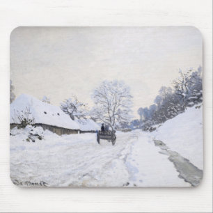 Claude Monet - Karren auf der verschneiten Straße Mousepad