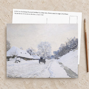 Claude Monet - Karren auf der verschneiten Straße Postkarte