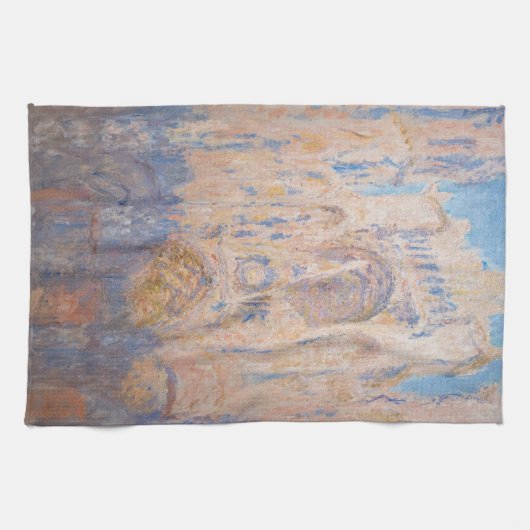 Claude Monet - Kathedrale Rouen bei Sonnenuntergan Geschirrtuch (Horizontal)