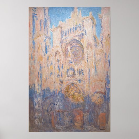Claude Monet - Kathedrale Rouen bei Sonnenuntergan Poster (Vorne)