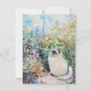Claude Monet Katze Vintage Postkarte