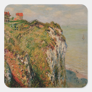 Claude Monet Klippe bei Dieppe, 1882 Quadratischer Aufkleber
