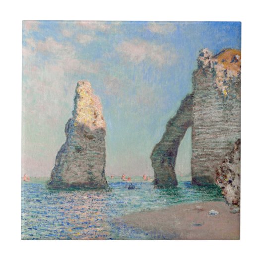 Claude Monet - Klippen bei Etretat Fliese (Vorderseite)