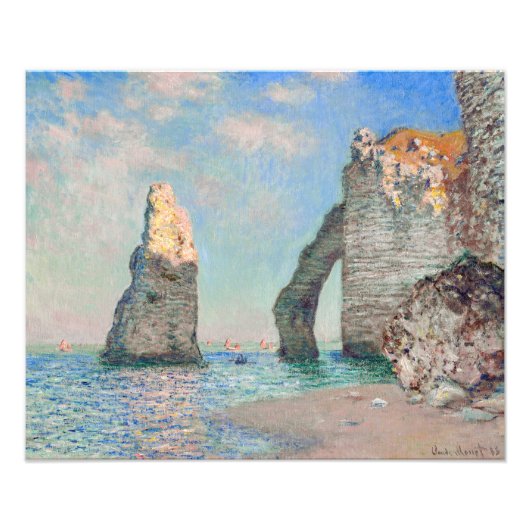 Claude Monet - Klippen bei Etretat Fotodruck (Vorne)