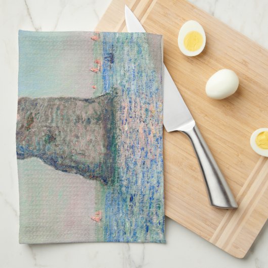 Claude Monet - Klippen bei Etretat Geschirrtuch (Viertel Falte)