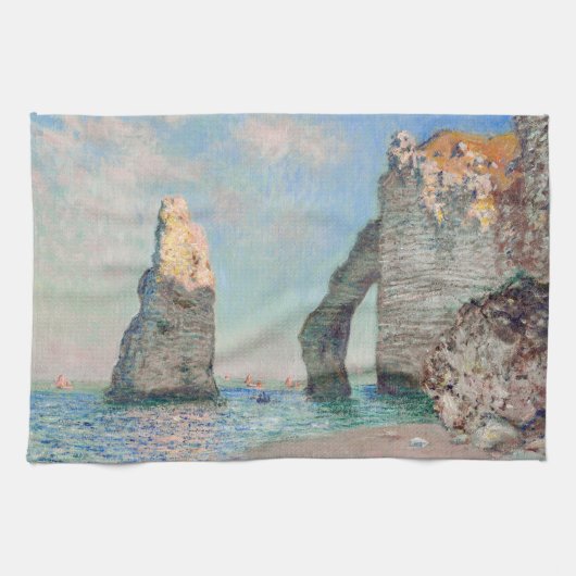 Claude Monet - Klippen bei Etretat Geschirrtuch (Horizontal)