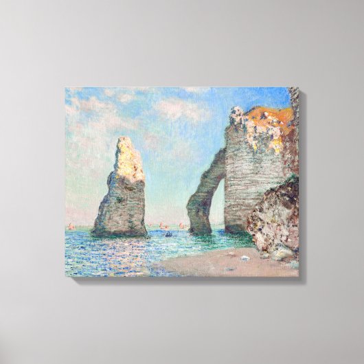 Claude Monet - Klippen bei Etretat Leinwanddruck (Vorderseite)