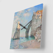 Claude Monet - Klippen bei Etretat Quadratische Wanduhr (Winkel)