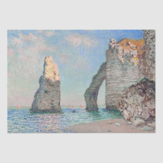 Claude Monet - Klippen bei Etretat Seidenpapier (Vorderseite)