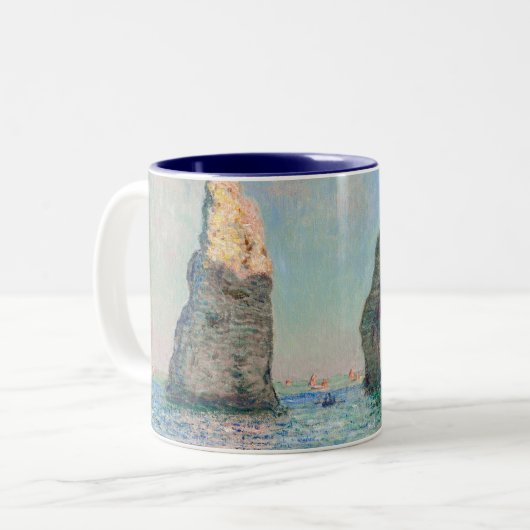 Claude Monet - Klippen bei Etretat Zweifarbige Tasse (Vorderseite Links)