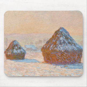 Claude Monet - Kornstapel, Schnee Effekt, Morgen Mousepad