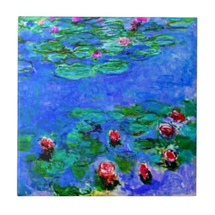 Claude Monet Kunst: Seerosen (rot),  Fliese