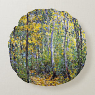 Claude Monet Kunst: Wood Lane, Gemälde von Monet Rundes Kissen