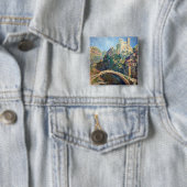 Claude Monet Kunstwerk - Das Schloss von Dolceacqu Button (Beispiel)
