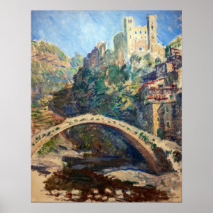 Claude Monet Kunstwerk - Das Schloss von Dolceacqu Poster