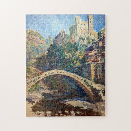 Claude Monet Kunstwerk - Das Schloss von Dolceacqu Puzzle (Vertikal)