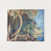 Claude Monet Kunstwerk - Das Schloss von Dolceacqu Wandteppich (Vorderseite (Horizontal))