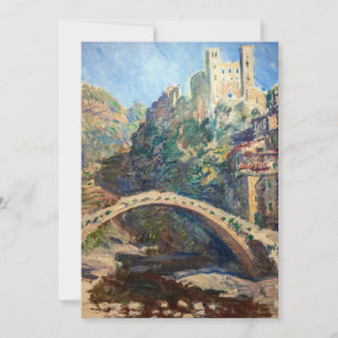 Claude Monet Kunstwerk - Die Burg von Dolceacqua Dankeskarte