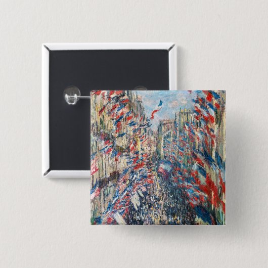 Claude Monet - La Rue Montorgueil - Paris Button (Vorne & Hinten)