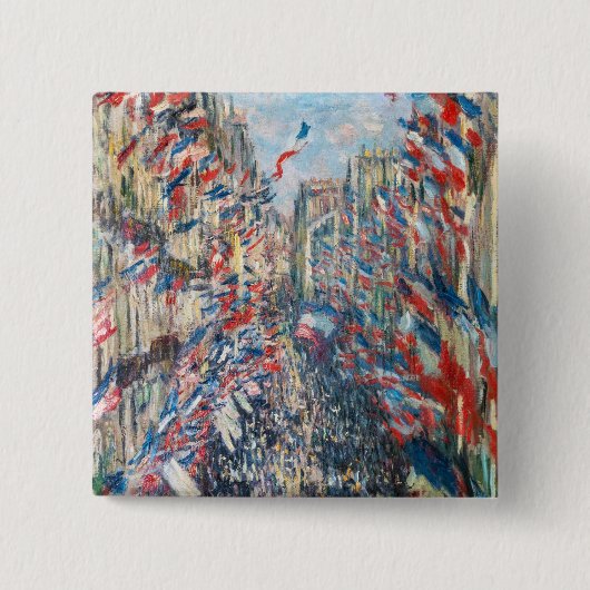 Claude Monet - La Rue Montorgueil - Paris Button (Vorderseite)