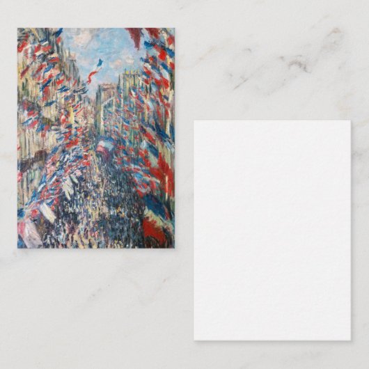 Claude Monet - La Rue Montorgueil - Paris Mitteilungskarte (Vorne/Hinten)