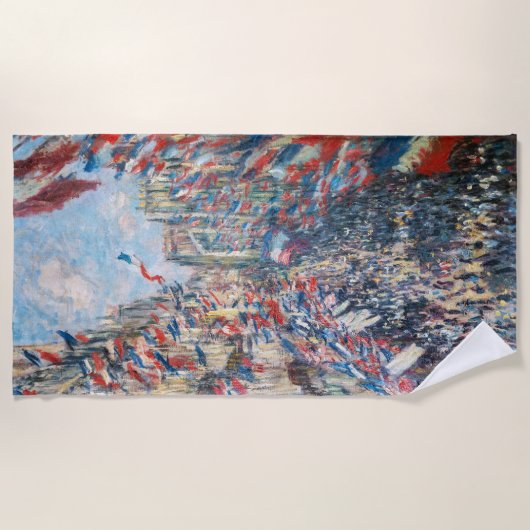 Claude Monet - La Rue Montorgueil - Paris Strandtuch (Vorderseite)