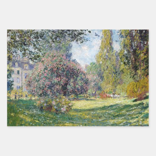 Claude Monet Landschaft Parc Monceau Poster Geschenkpapier Set (Vorderseite 3)