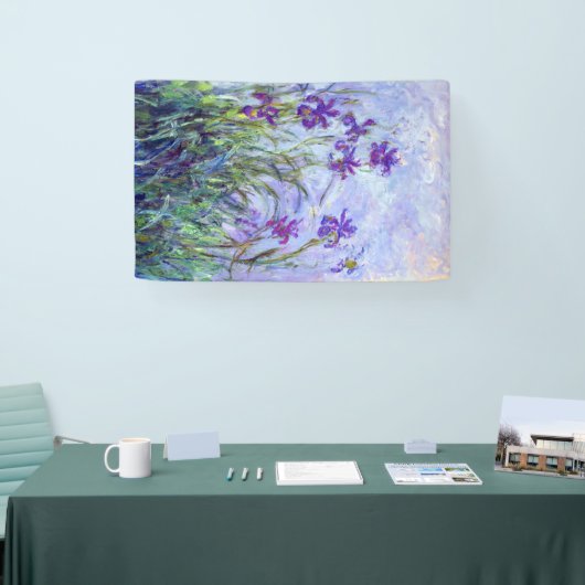 Claude Monet - Lilac Irises / Iris Mauves Banner (Messe)