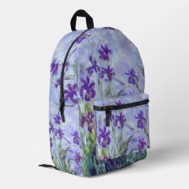 Claude Monet - Lilac Irises / Iris Mauves Bedruckter Rucksack
