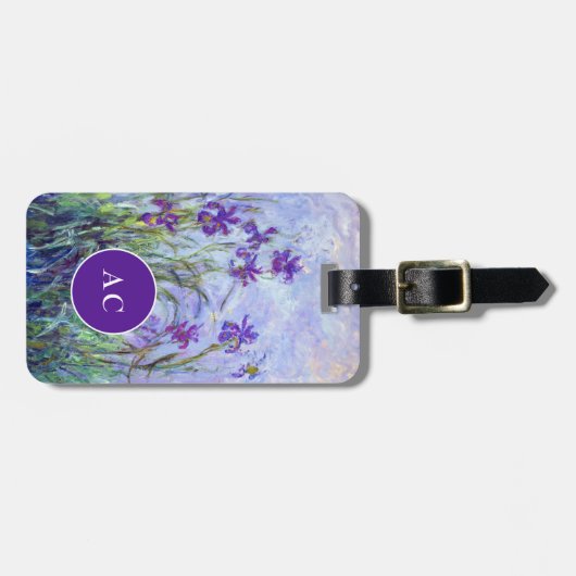 Claude Monet - Lilac Irises / Iris Mauves Gepäckanhänger (Vorderseite horizontal)